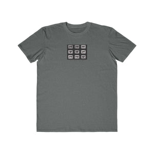 heather graphite mens tshirt with vintage photo print of nine successive film negatives of dog running and the text been there, run that