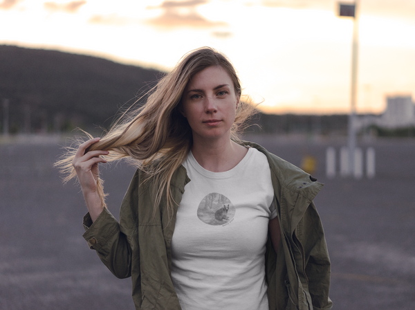 Womens Bear Photo Print T-Shirt | Bearly Awake