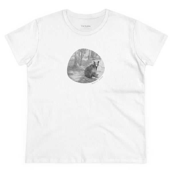 Womens Bear Photo Print T-Shirt | Bearly Awake
