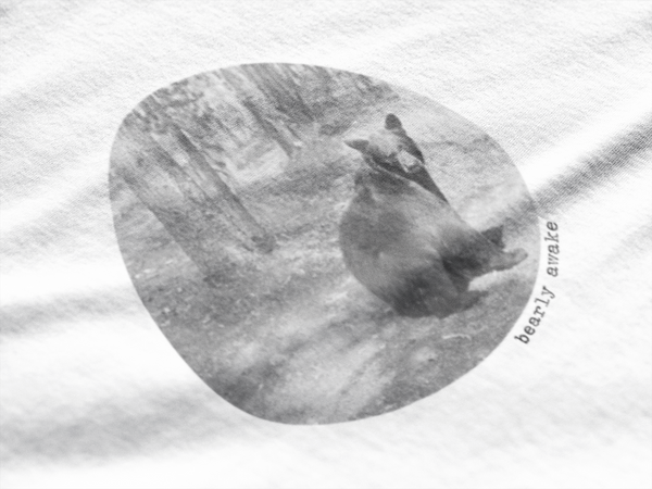 Womens Bear Photo Print T-Shirt | Bearly Awake