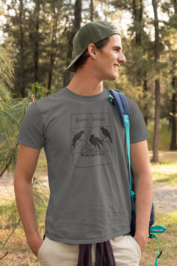 Mens Raven Valley Whiskey Graphic Logo T-Shirt